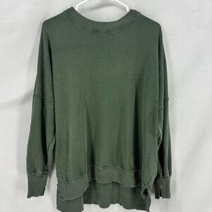 Aerie women’s xs oversized lounge hunter green crewneck pullover sweatshirt top